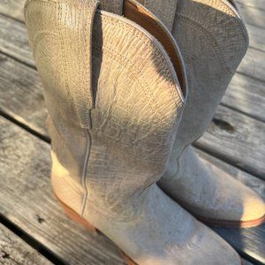 Tecovas Women's Ostrich Cowgirl Boots Size 7.5 Great Condition White